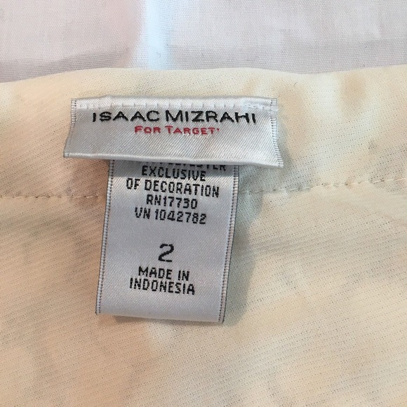 ISAAC MIZRAHI For Target Sz 2 A-Line Tan Cream Eyelet Floral Skirt W/ Pockets - Picture 6 of 12